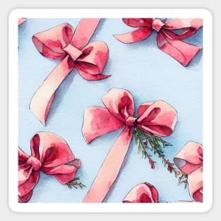 Watercolor pink bow pink ribbon Sticker